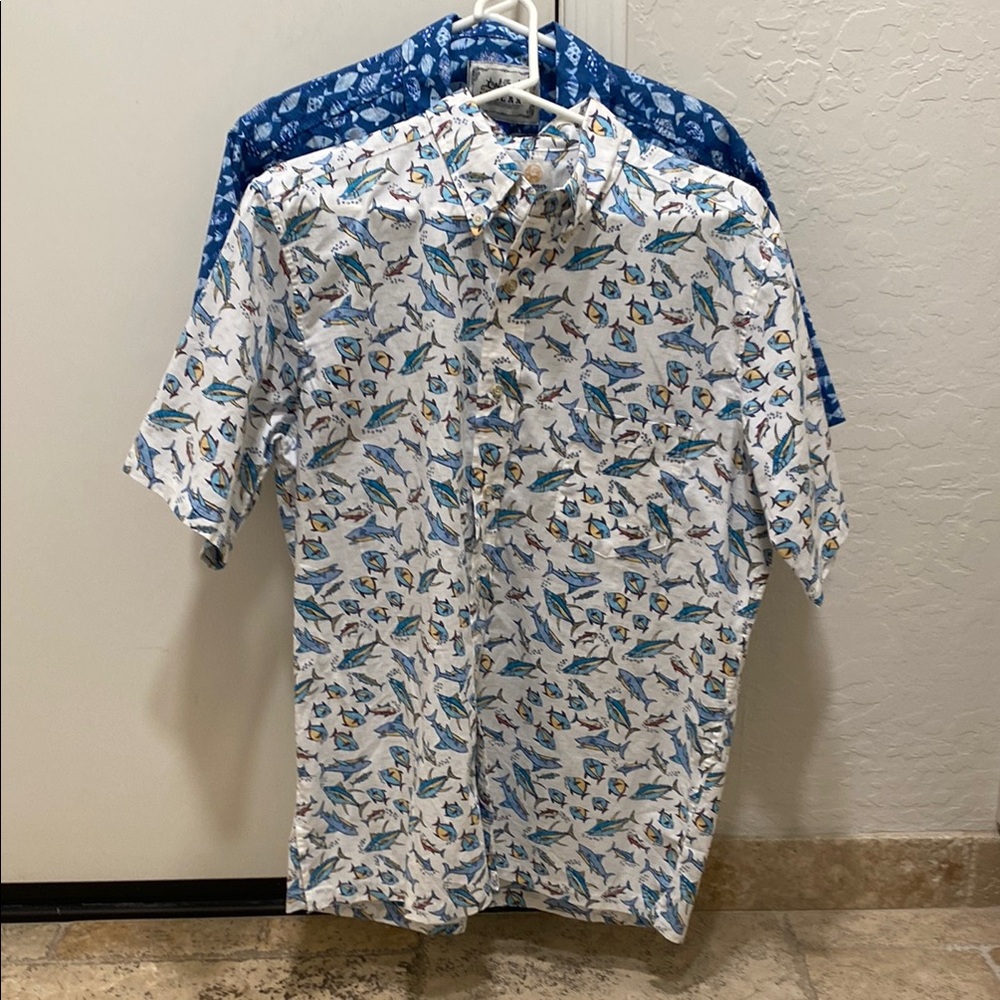 Stylish White and Blue Printed Men's Shirts